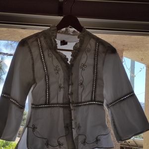 Hand-Embroidered White Shirt